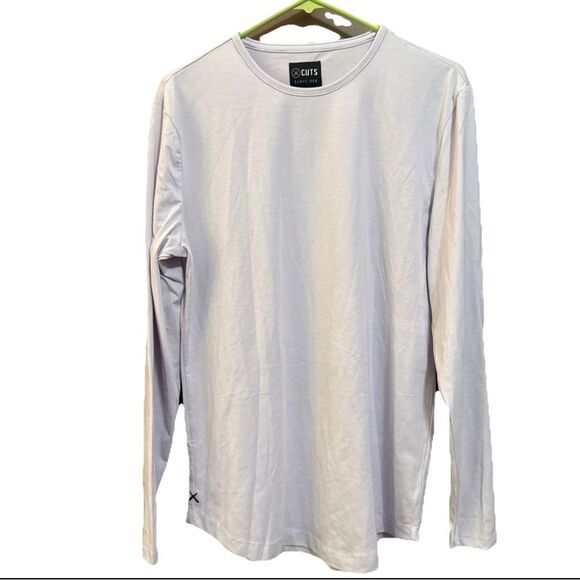 Cuts Clothing Men's Long Sleeve Curve Hem Crew NeckSignature Fit Tee- M - Picture 1 of 6